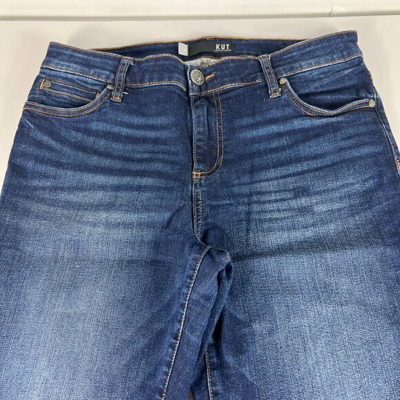 Kut From The Kloth Jeans Women's 8 Catherine Boyfriend Blue Faded Stretch Denim - Picture 2 of 16